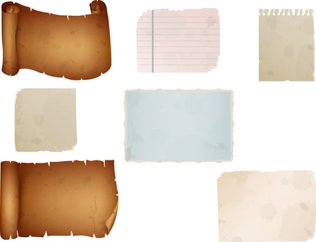 broken or torn paper collection vector
