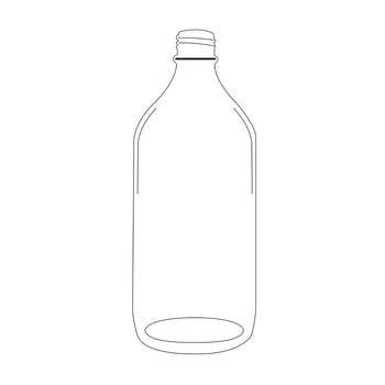 1000ml Clear Glass Bottle No Cap,  31mm Neck Vector illustration