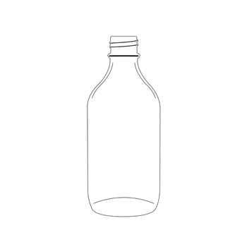 500ml Clear Glass Bottle No Cap, 31mm Neck Vector illustration