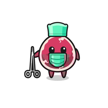 surgeon beef mascot character vector