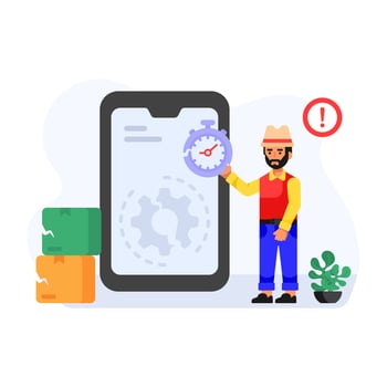 Employee planning, flat illustration of task board vector