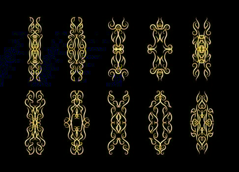 Gold Borders Elements Set Collection, ornament Vector. frame vector