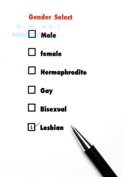 gender select choice,checkLesbian, sex concept photo