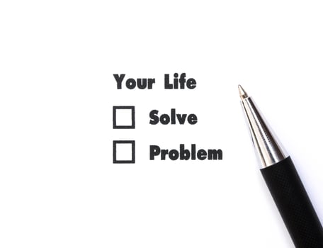 Your select is Solve or Problem, ink print,check box concept photo