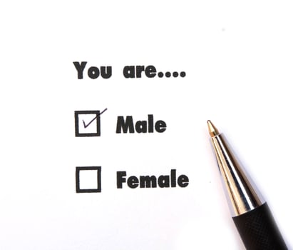 Male and female check boxes ink print, check Male photo
