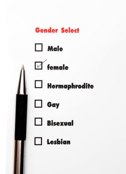 gender select choice,check female, sex concept photo