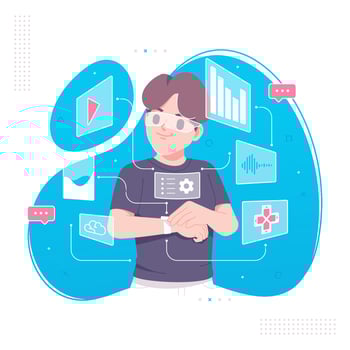 ar glasses digital technology vector design