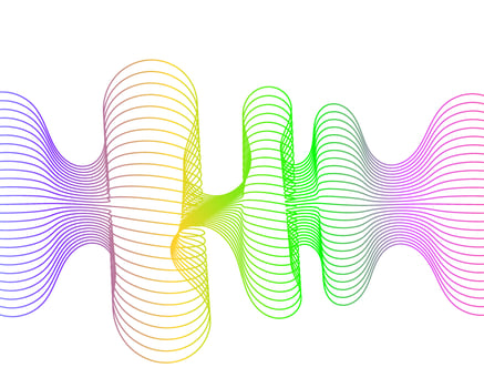 colorful spectrum background or dynamic flowing vector wave lines isolated on white background