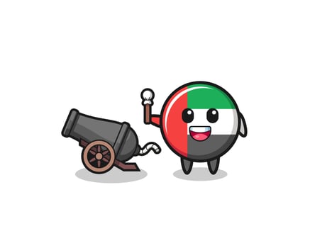 cute uae flag shoot using cannon vector