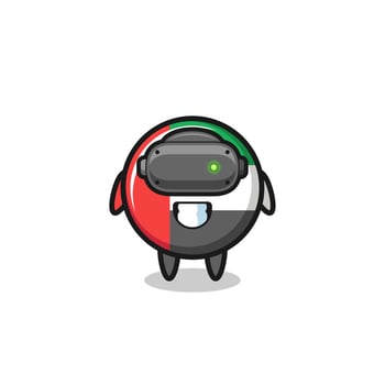 cute uae flag using VR headset vector