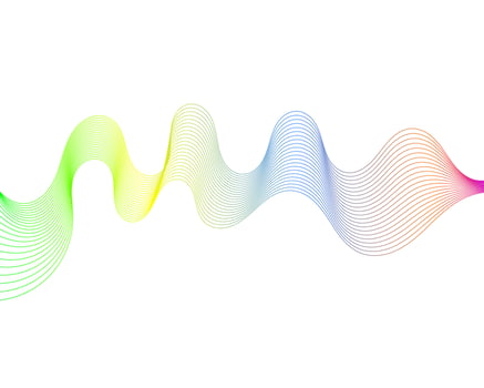 colorful spectrum background or dynamic flowing vector wave lines isolated on white background