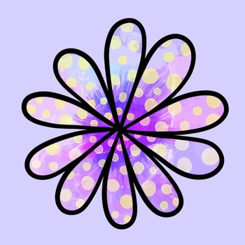 Lilac Watercolor Spotted Floral Daisy Doodle vector