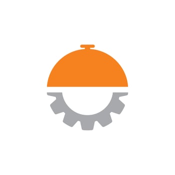 restaurant gear logo , tech cook logo vector