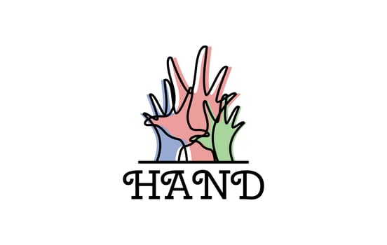 beautiful hand line art logo design vector