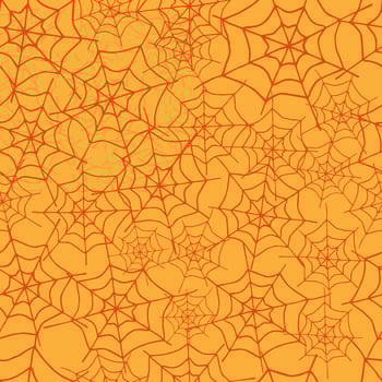 Happy Halloween vector seamless pattern. Spider web background. Holiday colorful texture  for wrapping, wallpaper, textile, scrapbooking. Hand drawn vector illustration in doodle style.