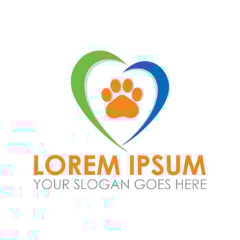 animal footprint vector , pet care logo