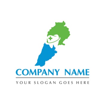 lebanon map and teeth dental care symbol logo vector