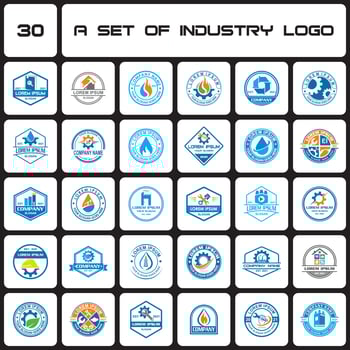 a set of industry logo , a set of industrial logo vector