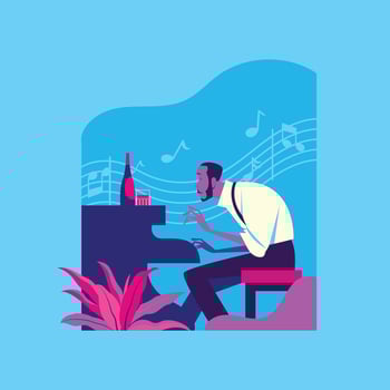 Solo Jazz Pianist vector