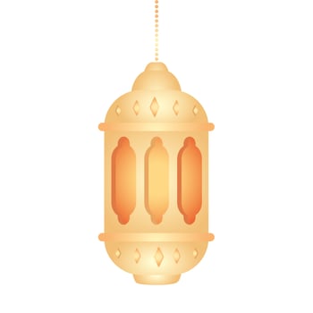ramadan kareem lantern hanging, golden lantern hanging on white background vector