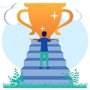 Illustration vector graphic cartoon character of business achievements