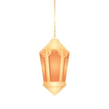 ramadan kareem lantern hanging, golden lantern hanging on white background vector