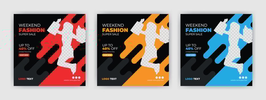 Fashion sale social media cover banner post template design vector