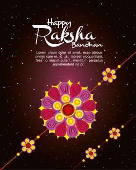greeting card with decorative rakhi for raksha bandhan, indian festival for brother and sister bonding celebration, the binding relationship vector