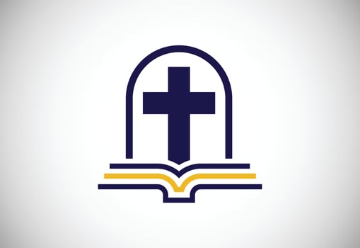 Church logo. Christian sign symbols. The Cross of Jesus vector