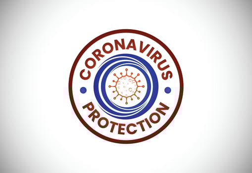 Corona virus alert sign symbol. Covid-19, Corona virus infection emblem flat vector illustration.