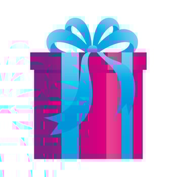 gift box present, purple and blue color, on white background vector