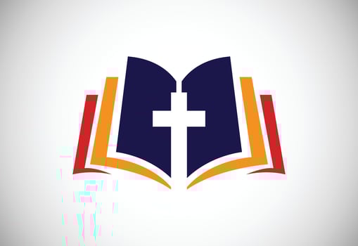 Church logo. Christian sign symbols. The Cross of Jesus vector