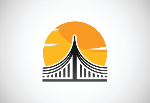 Creative abstract bridge logo design template vector