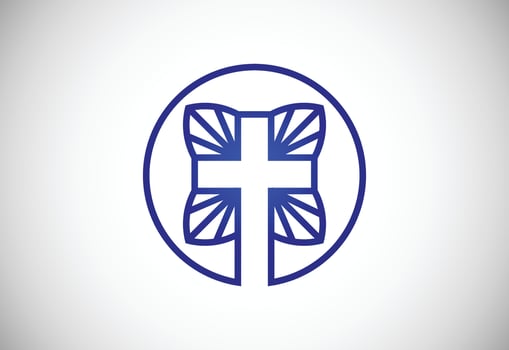 Church logo. Christian sign symbols. The Cross of Jesus vector