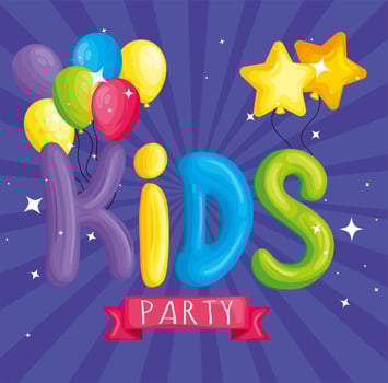invitation of party kids vector