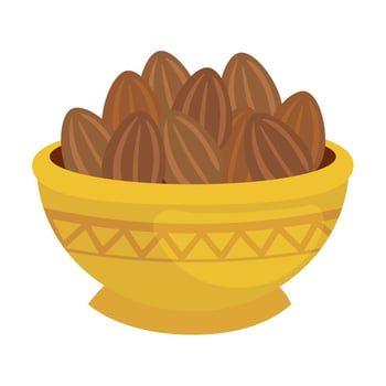 traditional arabic plate with dates fruit, ramadan kareem concept vector