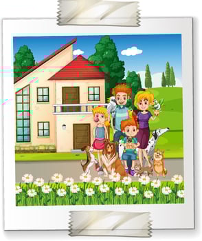 A photo of family on white backgound vector
