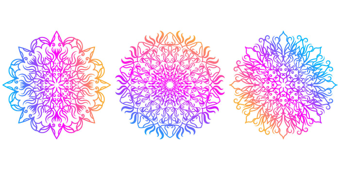Mandala ornament or flower background design set collection. vector