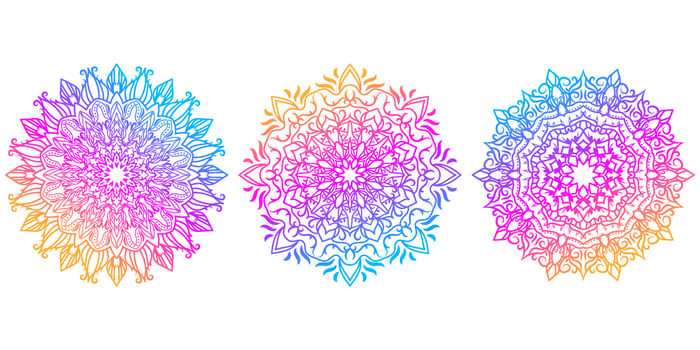 Mandala ornament or flower background design set collection. vector