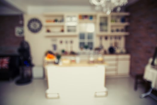 Blurred Kitchen in the house nobody photo