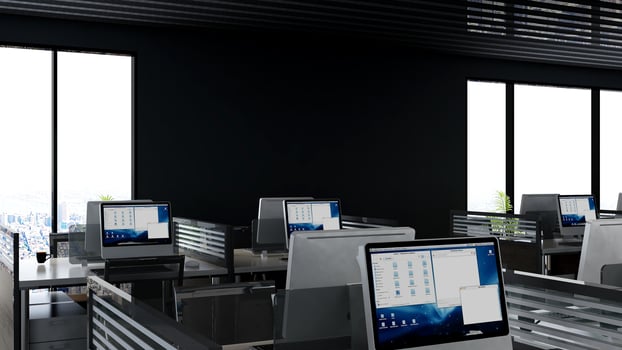 3D Render office design - manager room interior wall mockup photo