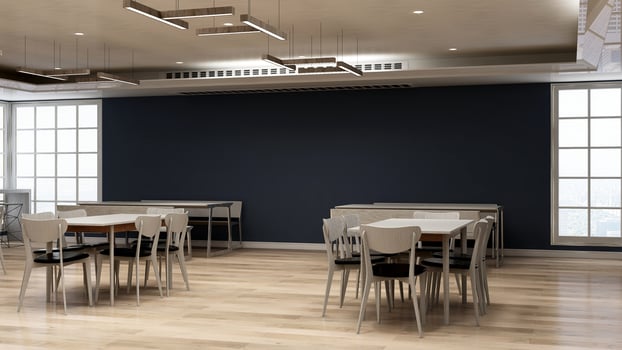 3d render minimalist restaurant or coffee shop for company logo mockup photo