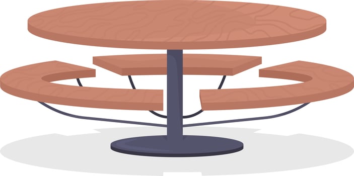 Outdoor table semi flat color vector item