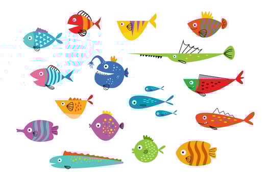 fish vector cartoon icon isolated on white background. Vector illustration tropical fish aquarium.