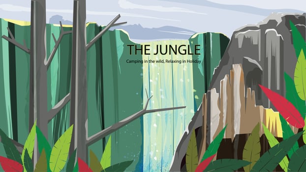 The Jungle - Camping in holiday - Relaxing in the wild vector