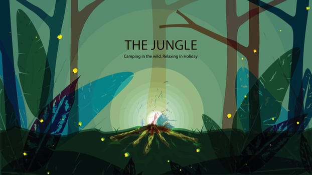 The Jungle - Camping in holiday - Relaxing in the wild vector