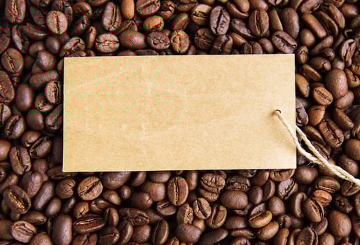 Coffee beans and price tag photo