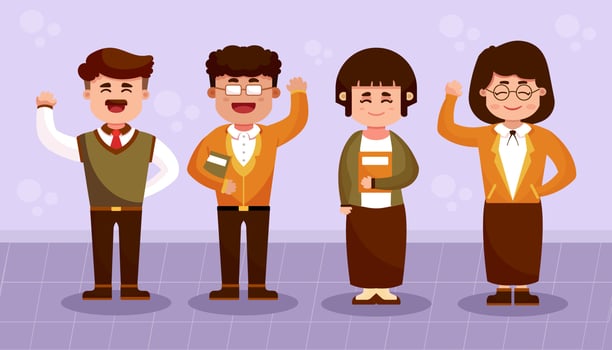Teacher Day Character Collection vector