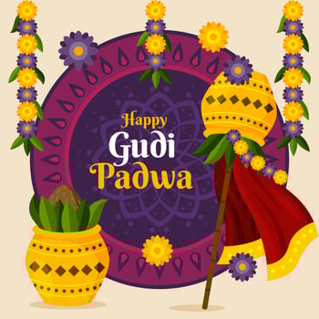 Gudi Padwa Concept vector