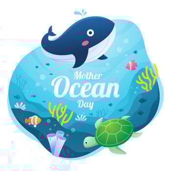 Mother Ocean Day Celebration vector